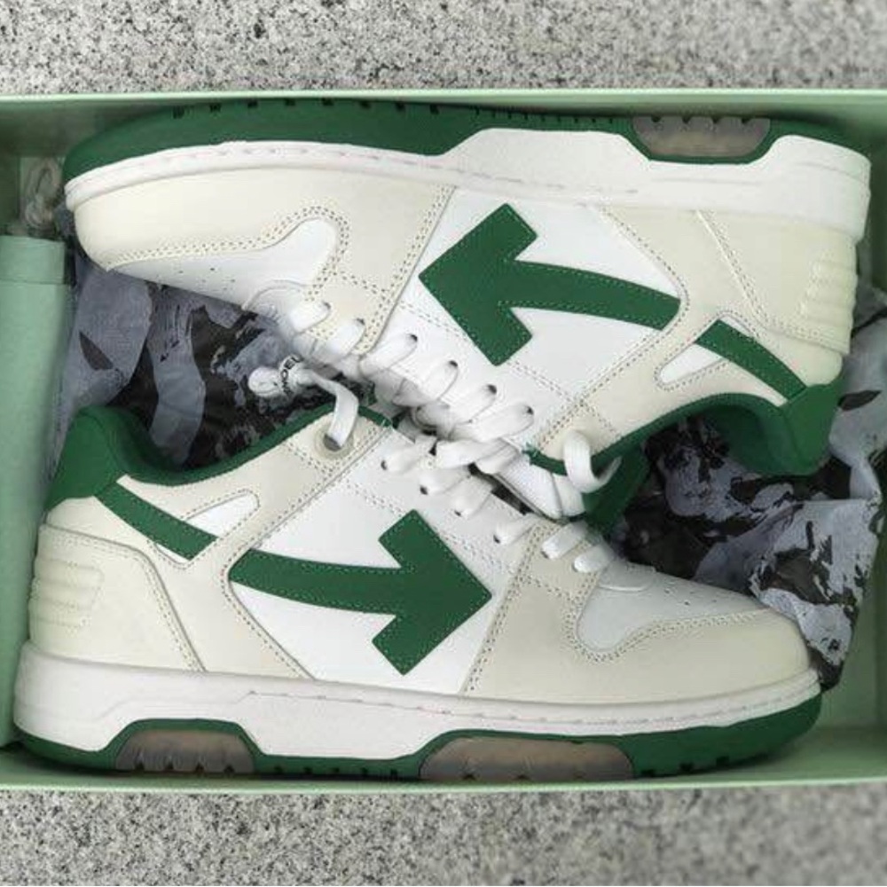 White and Green Sneakers